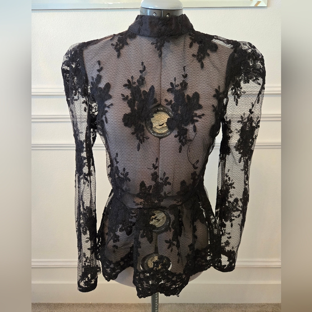 Black Lace Long Sleeve Top